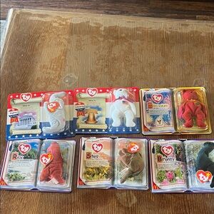 Ty Beanie Babies 6 Plush Toy Collection - Red, White, Brown